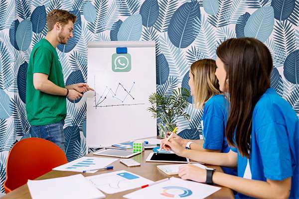 Illustration explaining what WhatsApp marketing is and its business benefits